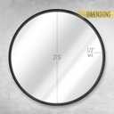 HBCY Creations Large Round Mirror, Black 27.5 inch Wall Mirror for Entryway, Bathroom, Living Room and More, Modern Minimalist Mirror for Both Rustic and Boho Design and Decor