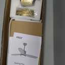 KBZZ 42 Inch Ceiling Fans with Lights and Remote, Solid Wood Blades, Dimmable, Reversible DC Motor, Memory Function, Modern Indoor Outdoor Ceiling Fan with Light for Patio Bedroom (Gold)