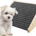 Dog Ramp for Stairs, Wooden Low-Angled Pet Ramps with Anti-Slip Carpet Surface, Step and Stair Assist for Small Dog & Cats, Injured & Aged Pets (1 Pack)