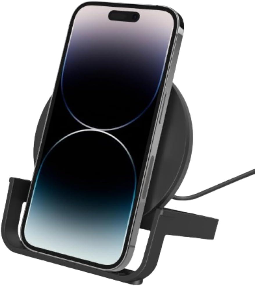 Belkin Quick Charge 10W Wireless Charger - Qi-Certified Charger Stand for iPhone, Samsung Galaxy - Charge While Listening to Music, Streaming Videos, & Video Calling - Includes AC Adapter - Black
