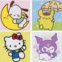 YSUNETER Diamond Painting Kits for Kids Beginner - 4 Pack DIY 5D Full Drill Diamond Art Kits for Children, Cute Animals Round Crystal Rhinestone Gem Art Crafts Home Wall Art Decor 5.9 x 5.9 Inches (Catoon 2)