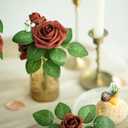 Ling's moment Fall Artificial Flowers 25Pcs Amber Roses Decor w/Stems,3" DIY Foam Floral for Wedding Bouquet/Centerpieces, Outdoors Party Backdrop, Room/Table, and Garden/Pot Decorations