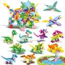 24 Pack Building Blocks Easter Gifts for Kids, Easter baket stuffer Dragon Animal Prizes for kids classroom with Hearts Box , Easter Egg Filler Party Favors for Boys & Girls