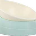 Bulldog Bowl Anti-Slip Dog Cat Dish Detachable Rubber Dog Bowl Pet Sterile Tilted Pet Feeder Slope Base (Green, 2 Cup (Small/Medium Dog))