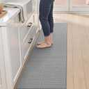 Color&Geometry Kitchen Mat,Cushioned Anti Fatigue Kitchen Mats for Floor,Long Foam Padded Standing Runner, Non-Slip Waterproof Rug for Sink, 17"x 79", Grey