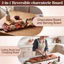 Long 30"x8" Large Charcuterie Cutting Board Acacia Wood Scalloped