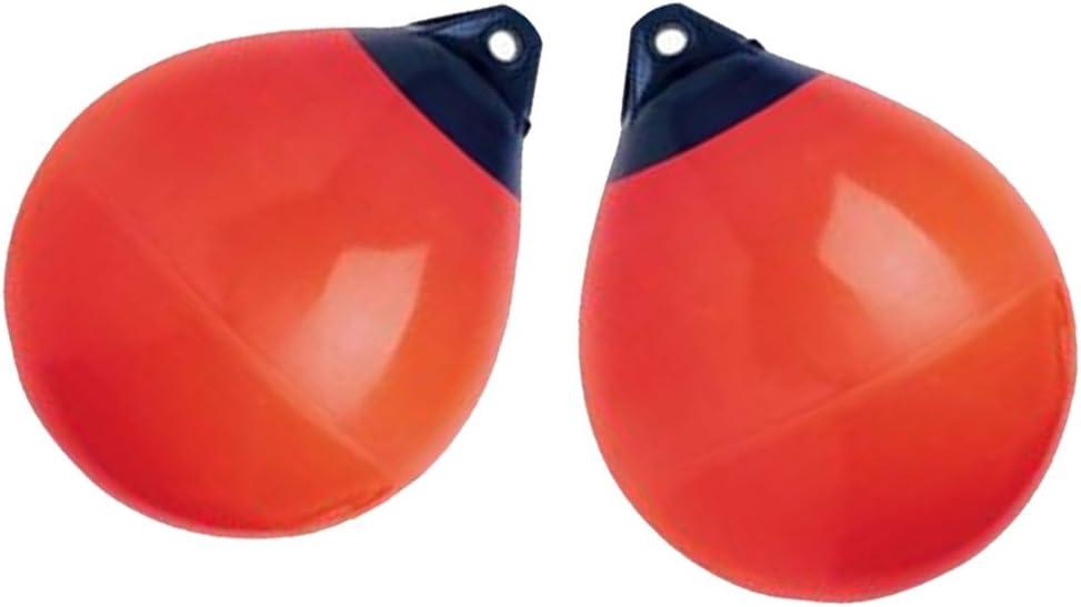 X-Haibei Pair of Boat Fenders Ball Round Anchor Buoy, Dock Bumper Ball Inflatable Vinyl Shield Protection Marine Mooring Buoys (A29(D11.4*H13.8 INCH), RED)