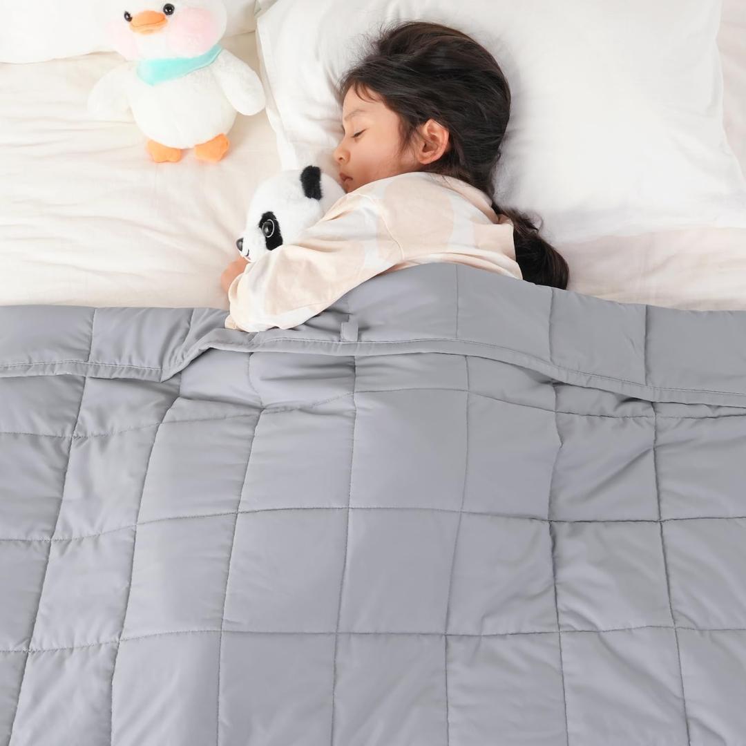 Topblan Weighted Blanket 5 lbs, Small Weighted Blanket 5 Pounds, Mini Heavy Blanket Throw, Breathable Cooling & Warm Blankets, Machine Washable, 41x60 Inches Grey