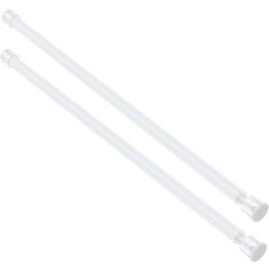Cupboard Bars Spring Tension Rod, Adjustable 12-20 Inches, No Drilling Small Tension Shower Curtain Rod Ideal for Small Windows, Lockers, KitchenWardrobes,2PC-13TD12-20WHx2 (white)