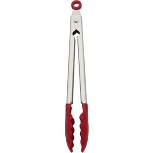 KitchenAid Silicone Stainless Steel Tongs, 12 Inch, Red