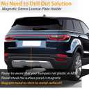 4 Pack License Plate Magnet, Premium Rubber Coated Magnetic License Plate Holder, Black Dealership Demo Tag Test Drives Temp Holder for Car Dealer Magnet License Plate, No Scratch for Car