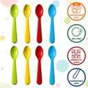 Plaskidy Plastic Toddler Spoons - Set of 16 Kids Spoons BPA Free/Dishwasher Safe