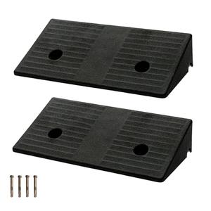 Curb Ramp 3 inch Rise Curb Ramps for Sidewalks Rubber 2 Pcs Driveway Ramps for Low Cars Curb Ramps for Driveway,Shed,Wheelchair 7000lbs Powersport Loading