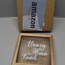 Juvale Honeymoon Fund Box Wedding Decorations for Reception - 7 x 7 Inch Wooden Rustic Wedding Card Box