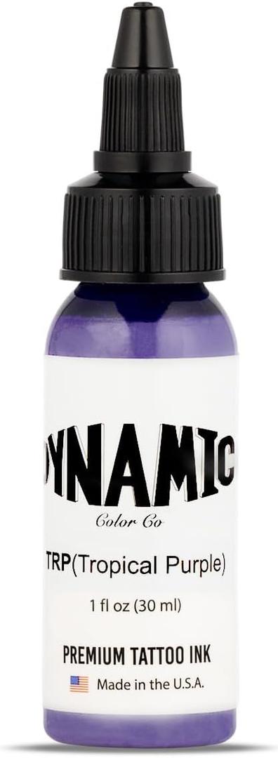 Dynamic Color Co Tropical Purple Tattoo Ink, 1oz Bottle: Sterilized, Vegan & USA-Made Since 1990  Trusted by Artists Worldwide