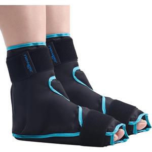 NEWGO Ice Pack Foot Ankle Ice Pack Wrap for Plantar Fasciitis, Foot Surgery Recovery, Hot Cold Therapy Ice Boot for Bunions, Ankle Injury, Swelling, Burning Feet - 2 Pack Black