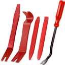 GOOACC 5 PCS Nylon Auto Trim Removal Tool Kit No-Scratch Removal Tool Kit for Car Panel & Audio Dashboard Dismantle Red
