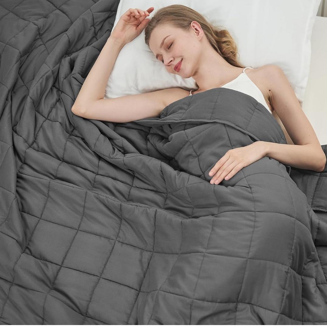 Weighted Blanket for Adults 20lbs, 48"x72", Twin Full Size Cooling Heavy Throw Blanket for 130-220lbs, Microfiber Soft Thick Big Blankets Weighted Comforter Breathable Gift for Sleeping, Grey