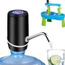 2 x Water Dispenser for 5 Gallon Bottle, Electric Water Pump for 5 Gallon Jug with Switch and USB Charging, Portable Automatic Water Jug Dispenser for Camping, Travel, Home, Kitchen, Office (Black)