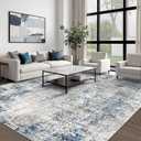 pmtsns Area Rugs 9x12 for Living Room: Washable Rug Modern Abstract Neutral Soft Non-Slip Low-Pile Indoor Large Carpet for Bedroom Dining Room Playroom Home Office (GreyBlueBrown, 9'x12')