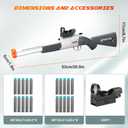 Shushuzz Toy Gun Double Barrel Shotgun Toy for Boys Age 8-12 - Realistic Foam Blaster with Scope & Soft Bullets, Outdoor Hunting Shooting Game Gift for Kids