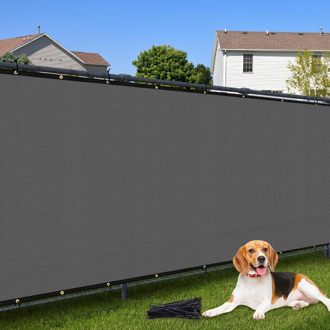 5'X 50' Privacy Screen Fence 90% Blockage Heavy Duty Protective Covering Mesh Fencing for Outdoor Patio Pool Balcony Dark Grey