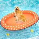 Pet Soft Dog Float Raft - Inflatable Dog Swimming Float for Summer (Orange) (Large)