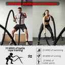 Battle Rope for Home Gym Workout - 1.5 Inch 50ft Heavy Weighted Training Exercise Ropes Fitness Equipment with Sleeve and Anchor Strap Kit for Crossfit Outdoor Working Out