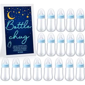  Roowest Bottle Chug 8 Pcs Baby Bottles for Gender Reveal Party Supplies, Blue 