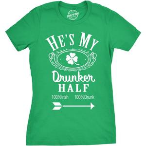 Funny St Patricks Day Couple Shirt  His and Hers Matching Shamrock Tee Irish Pub Crawl Party Outfit (Green, XXXL)