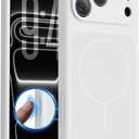 FlyReal Magnetic for iPhone 17 Pro Max Case, Design for iPhones New Back, Compatible with MagSafe, Integrated Silicone Camera Control & Camera Protection Microfiber Lining Case, 6.9", White