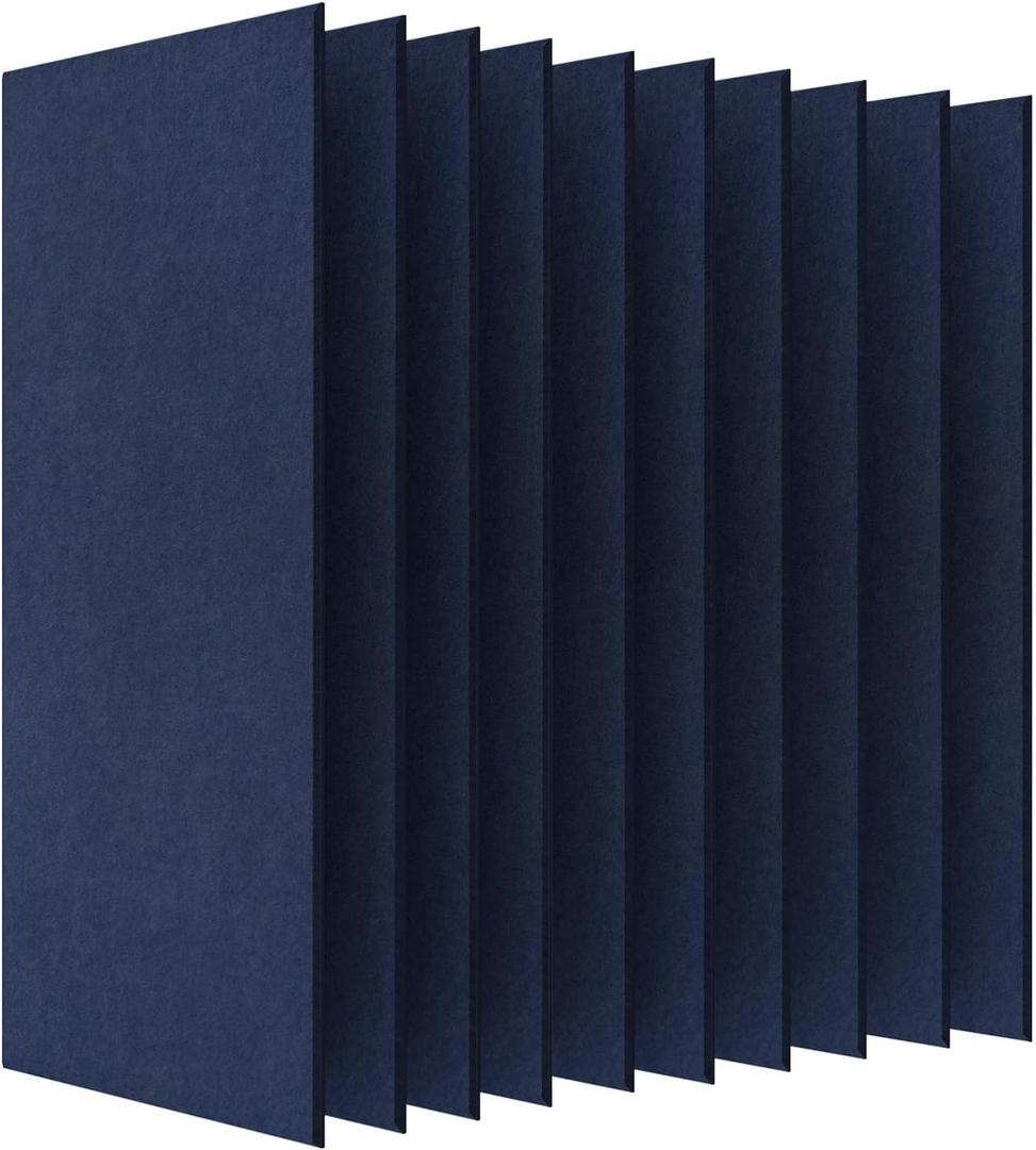 10 Pack Acoustic Panels, 47.2 x 23.6 Inches Sound Proof Panels, Dark Blue