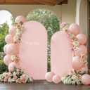 Pink Arch Cover 2 Set-7.2FT, 6FT Pink Arch Backdrop Cover Spandex Wedding Arch Stand Covers for Birthday Party Baby Shower Girls Bridal Shower Wedding Ceremony Banquet Photo Balloon Arch Backdrop