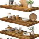 QEEIG 10" Deep Floating Shelves for Wall - 10 x 24 inch Book Shelf Bathroom Bedroom Kitchen Living Room Hanging Bookshelf Farmhouse Set of 3, Rustic Brown (025-60BN3), 10"D x 23.6"W