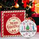 4 x Funny Christmas Ornaments - Humorous Holiday Ornaments for Christmas Tree Decoration, Unique Gag Gifts for Friends, White Elephant Gifts - Quirky Ceramic Ornament with Gift Box