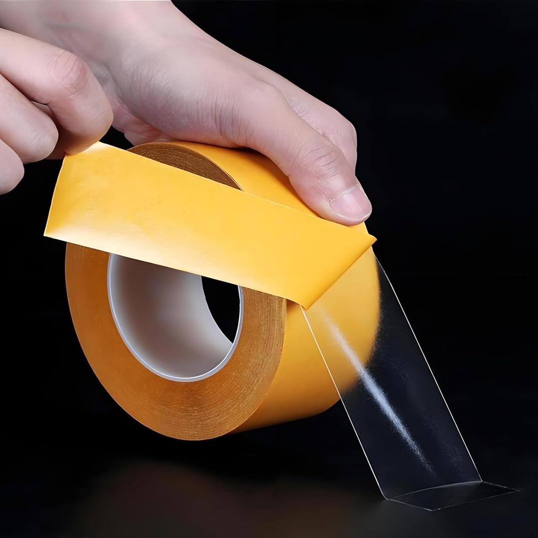Ultra-Thin Clear Double Sided Adhesive Tape 2 Inch x 85FT Heavy Duty Two Side Strong Sticky Mounting Tape, for DIY Arts & Crafts, Rug Non-slip, Anti Cat Scratch, Paste Wall Decoration, CNC Woodworking