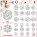 124 Pcs Bouquet Pins Flower Brooch Rhinestone Diamond Brooches Crystal Corsage Boutonniere Stick Pins Embellishments for Crafting Wedding Decor Supplies(Silver)
