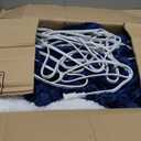 Heated Blanket Electric Blanket 90"x90", Soft Flannel Sherpa Electric Throw with 5 Heating Level & 12 Times Setting, Heated Throw with Overheating Protection, Machine Washable (Navy Blue)