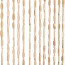 Handmade Bamboo Beaded Curtain for Doorway 35.5 x 75 Inches 52 Strands Hanging Door Beads Hippie Curtain for Bedroom Living Room Boho Rustic Home Store Decor, Natural