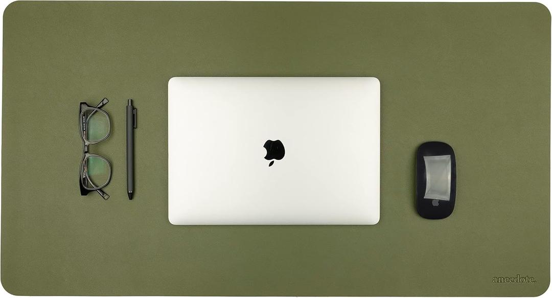 ANECDOTE Vegan Leather Desk Pad - 31.5"x17" Desk Mat for Your Office. This Quality Large Mouse Pad has Chic Elegance, Professional Look & Satisfying Touch - The Perfect Leather Mouse Pad for You! (Hunter Green)