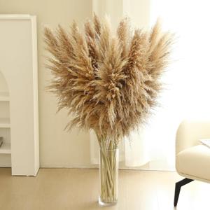 Wertuirk 12 Stems 46 inch Tall Pampas Grass Decor - Large Fluffy Dried Pompas Grass for Floor Vase - Rustic Wedding, Baby Shower, Party, Farmhouse, Boho Home Decor