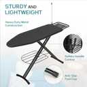 Ironing Board 48x15 in, RAINHOL Large Heavy Duty Ironing Boards Full Size with Pad and Cover, Height Adjustable Iron Stand with Storage Tray and Iron Rest, Black