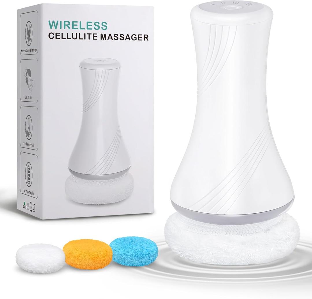 Body Sculpting Machine, Cellulite Massager for Women, Electric Body Massager with USB Rechargeable for Belly, Waist, Legs, Arms, Butt (White)