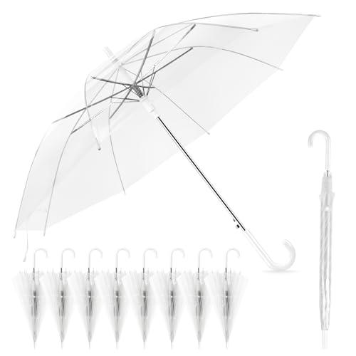 Clear Wedding Umbrellas Bulk, High-Visibility Transparent Rain Umbrella, Firm and Durable, Easy Operation, Large Clear Umbrella for Wedding Bride Groom Photography Golf Outdoor