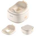 3 in 1 Potty Training Toilet, Dinosaur Toddler Potty Training Seat for Boys Girls with Comfortable Cushion, Easy-to-Clean and Anti-Slip Potty Training Step Stool for Toilet (Beige)