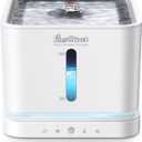 Cordless Cat Water Fountain, 3L/100oz Stainless Steel Tray, Cat Fountains for Drinking, Pet Water Fountains Indoor, Automatic Dog Water Bowl Dispenser, Rechargeable Battery Operated White