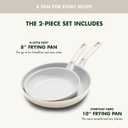GreenPan Dover 8 10 2 Piece Frying Pan Skillet Set, Non-Toxic PFAS-Free Ceramic Nonstick Coating, Sear Saute Fry Egg Omlete, Dishwasher & Oven Safe, Stay Cool Handle, Easy Pour Rims, Cream White