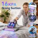 VUSIGN Mattress Vacuum Cleaner, 16Kpa Bed Vacuum Cleaner with 253.7nm UV-C Light, 140°F Heat, 40000RPM, HEPA Filter & Ultrasonic, Double-Cup Handheld Vacuums for Bed, Sofa, Couch, Crib(Corded, 500W)