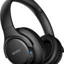KVIDIO Bluetooth Headphones Over Ear, 65 Hours Playtime Wireless Headphones with Microphone, Foldable Lightweight Headset with Deep Bass, HiFi Stereo Sound for Travel Work Cellphone (Black)