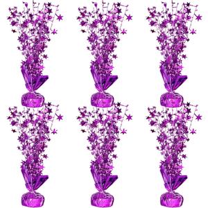 Gyufise 6 Pack Metallic Foil Spray Centerpiece Star Table Decoration Burst Table Centerpieces Table Decor for Birthday Wedding Anniversary Graduation Holiday Party Supplies Purple